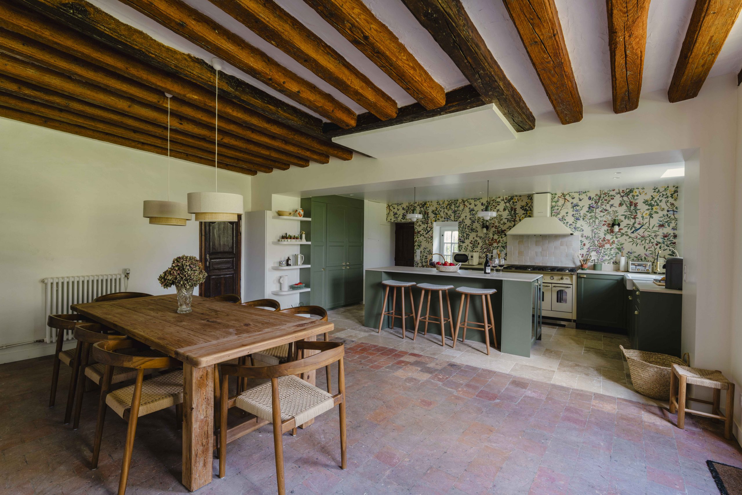 Dining room with large table